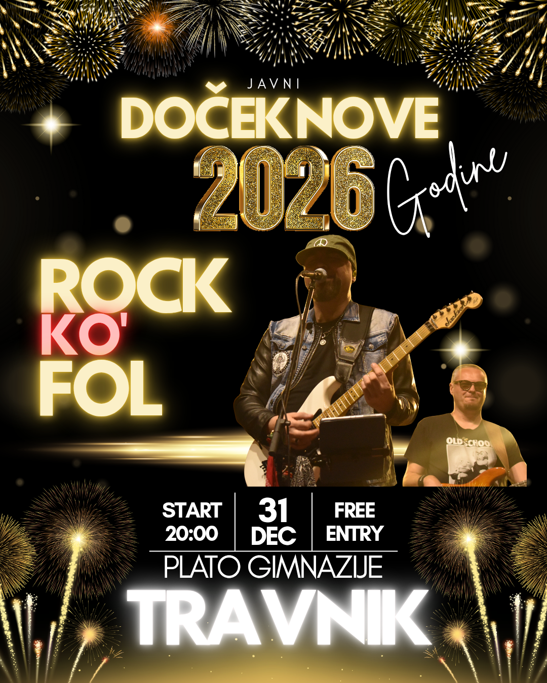 Travničane i njihove goste u 2026. godinu uvesti će legendarna grupa “Rock ko fol”!